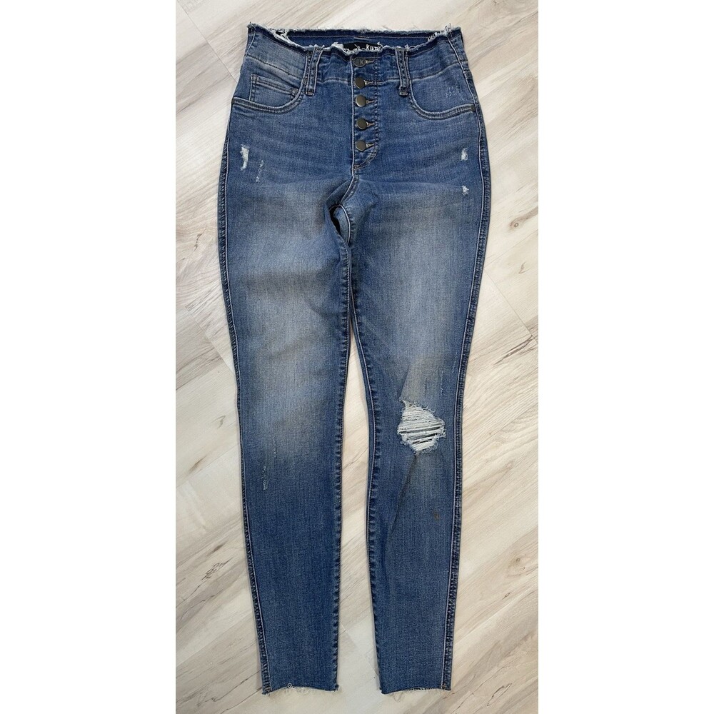 Kut from the Kloth NEW womens High Rise Fab Ab Toothpick Skinny raw hem size 4